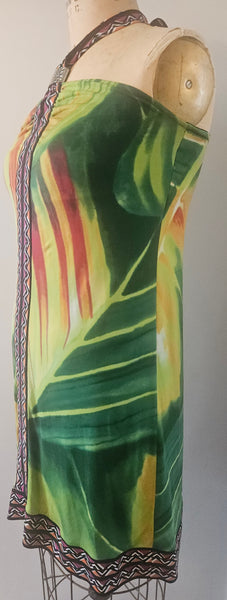 Medium CALVIN KLEIN Multi-color Tropical Halter Dress