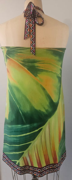 Medium CALVIN KLEIN Multi-color Tropical Halter Dress