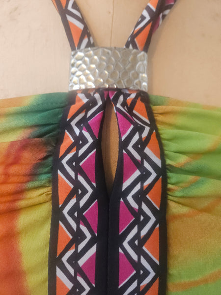 Medium CALVIN KLEIN Multi-color Tropical Halter Dress