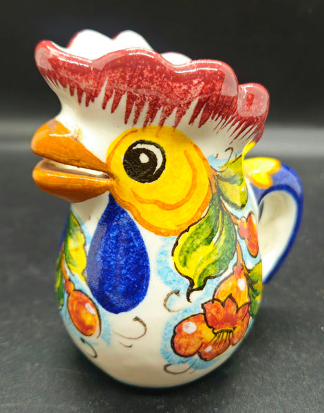 Vintage Taormina mini ceramic rooster pitcher Italian decor small pourer kitchen art