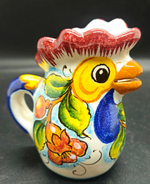 Vintage Taormina mini ceramic rooster pitcher Italian decor small pourer kitchen art