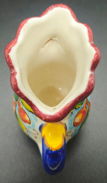 Vintage Taormina mini ceramic rooster pitcher Italian decor small pourer kitchen art