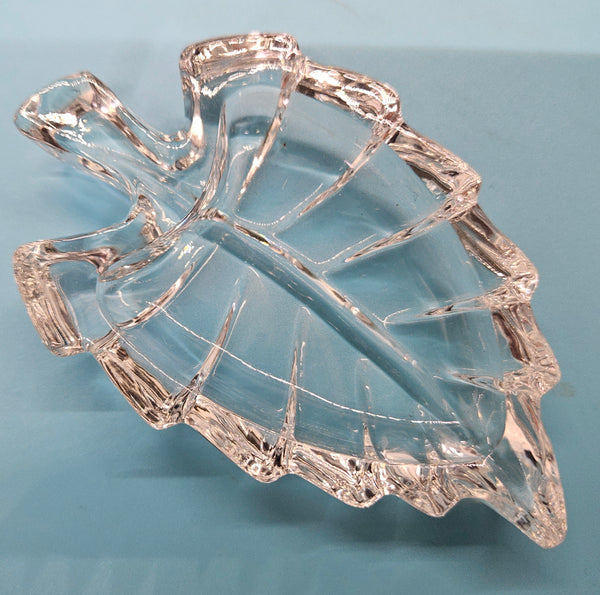 Clear Glass Vintage Leaf Nut / Mint Dish