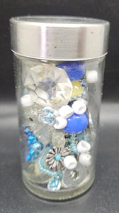Blue, Silver & White 3 1/2" Knickknack Jar