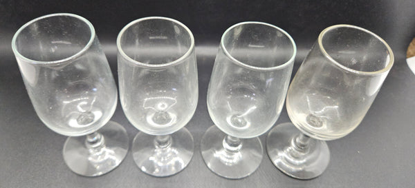 Set of 4 Vintage Clear 2 Oz Glasses