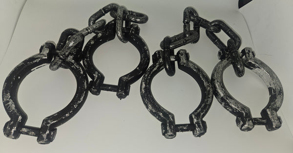 Lot of 7-Pc Halloween Decorations (Fake Hand / Foot, Chains & Skeleton Heads)