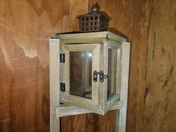 Unique Triple Tower Wood Folding Home Decor Lantern Stand