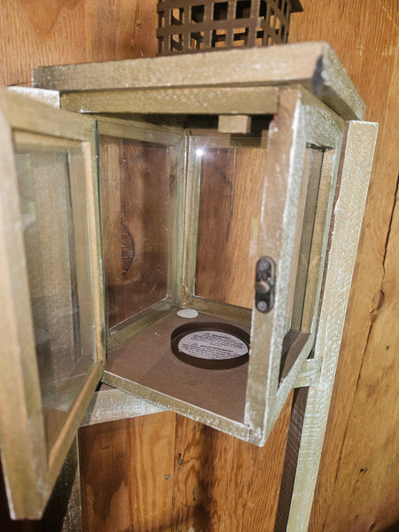 Unique Triple Tower Wood Folding Home Decor Lantern Stand