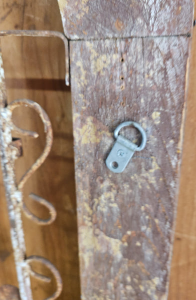 Large Wood & Wrought Iron Rustic Sun Architectural Wall Hanging