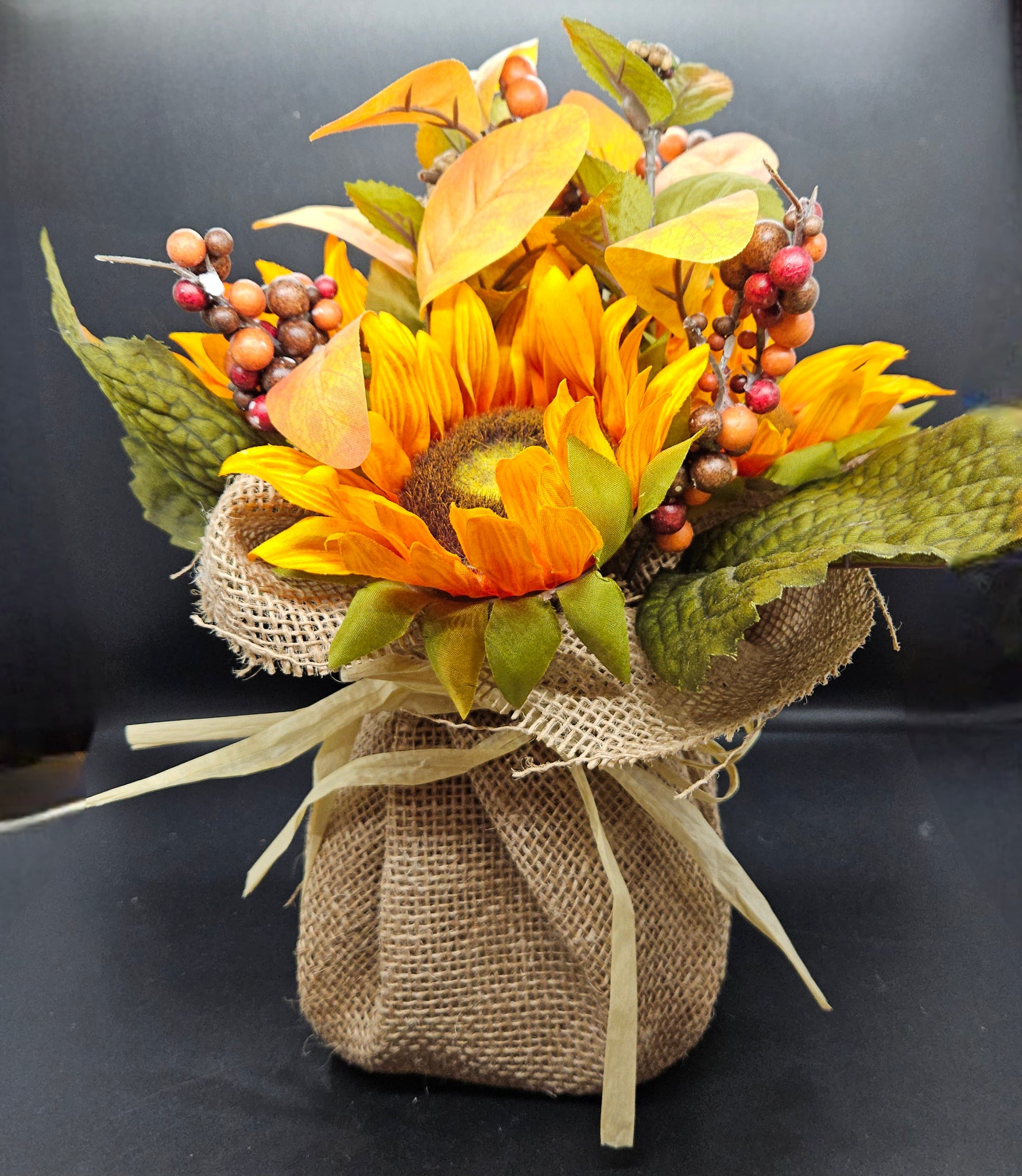 Brand New Thanksgiving Harvest Fall Faux Floral Arrangement