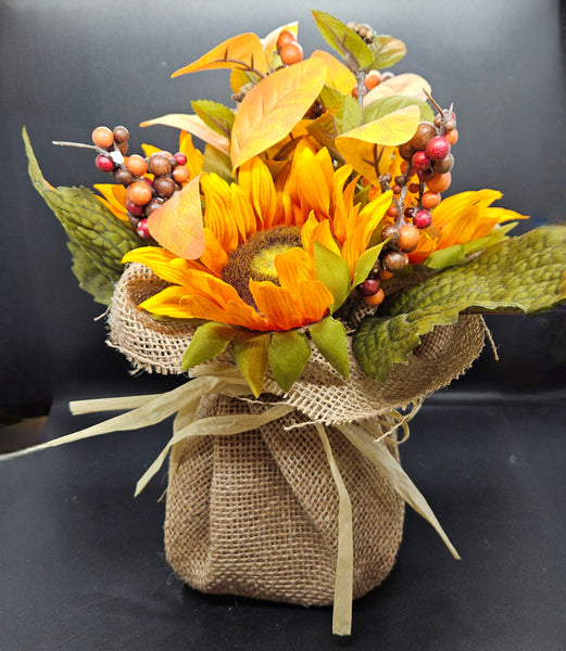 Brand New Thanksgiving Harvest Fall Faux Floral Arrangement