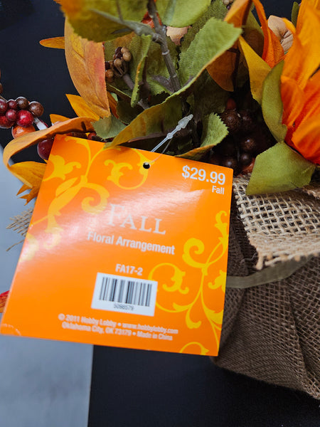 Brand New Thanksgiving Harvest Fall Faux Floral Arrangement