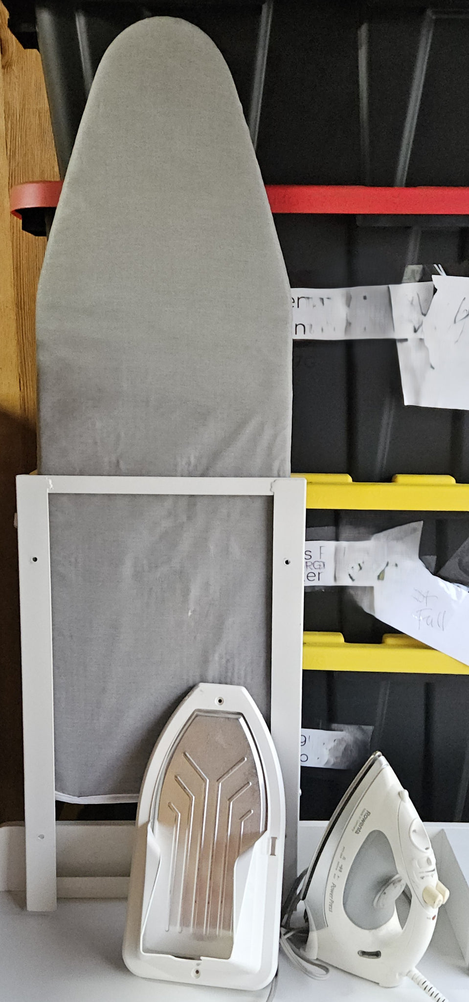 Set of 3 ~ ROWENTA German Power Press Iron, Mounted Wall Iron Holder & Fold Out Wall Ironing Board