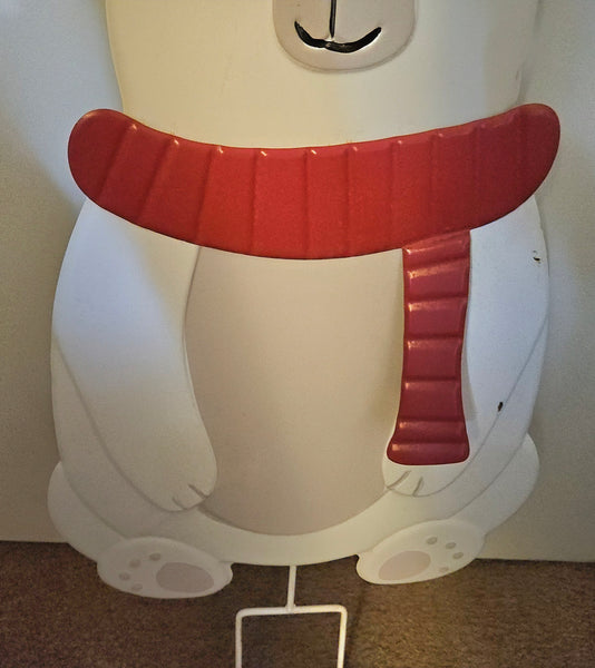 Christmas 30" Penguin & Polar Bear Metal Outdoor Festive Sign