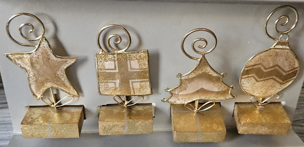 Brand New Set of 4 DEPARTMENT 56 Capiz Place Christmas Card / Place Holders