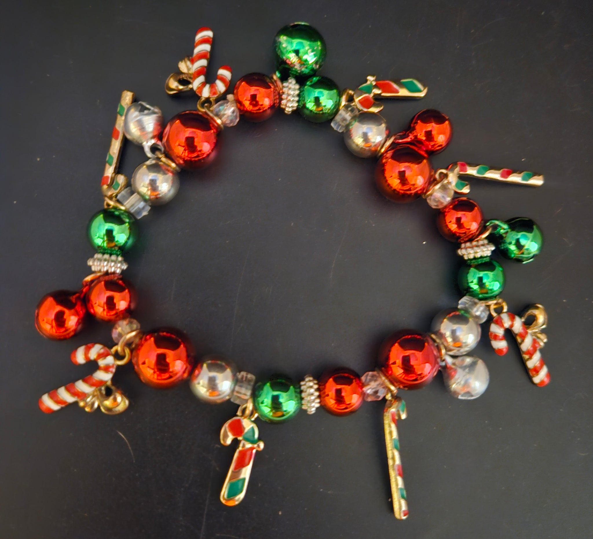 Christmas Candy Cane Stretch Bracelet