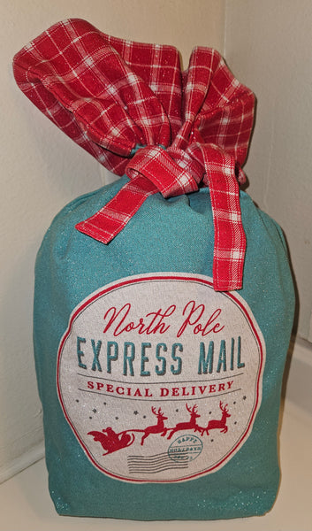 North Pole Express Mail Special Delivery Cloth Gift Bag