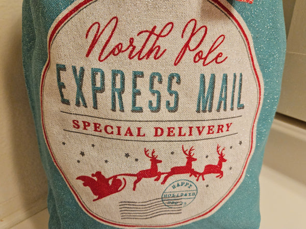 North Pole Express Mail Special Delivery Cloth Gift Bag