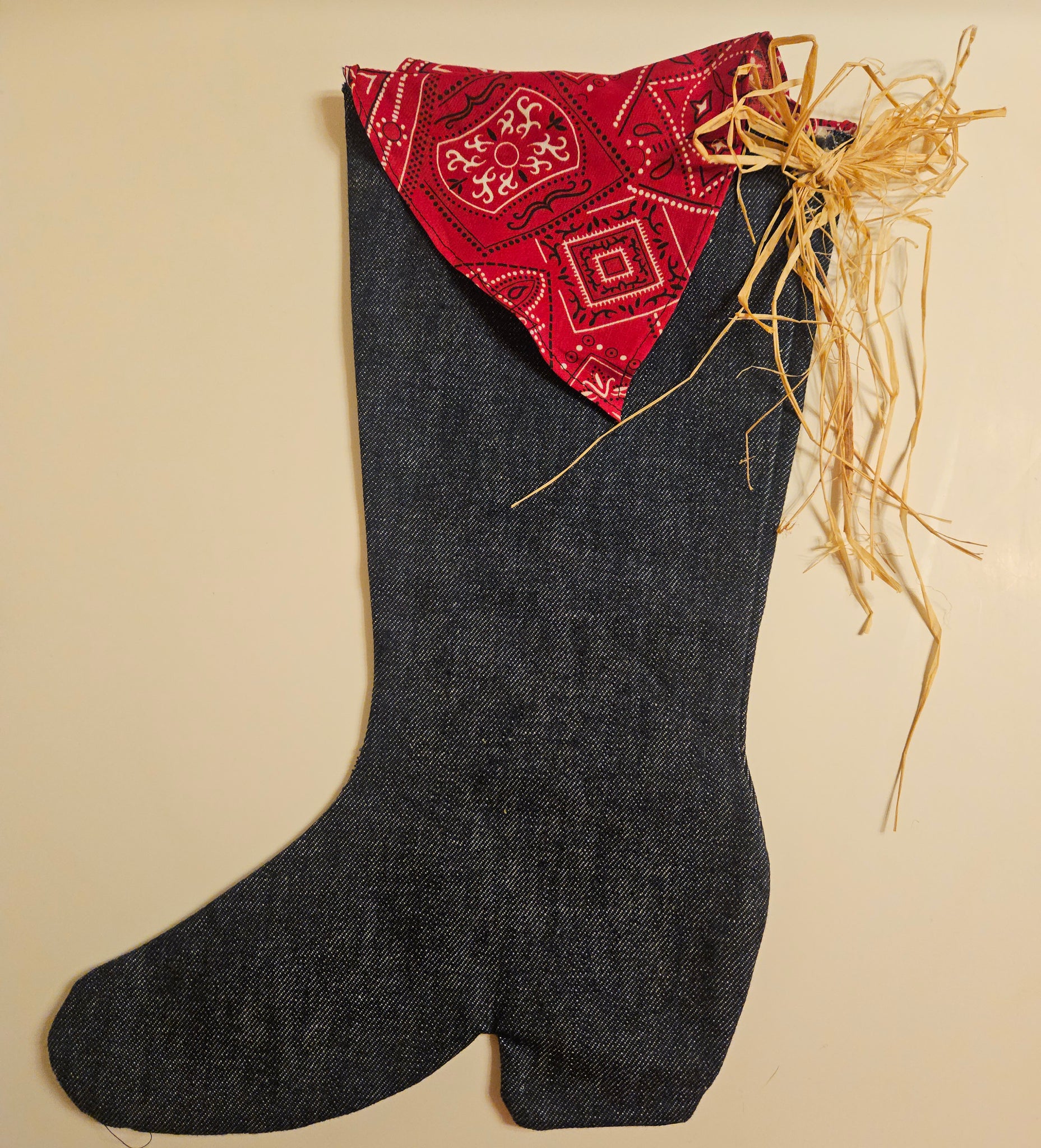Denim Cowgirl Christmas Stocking