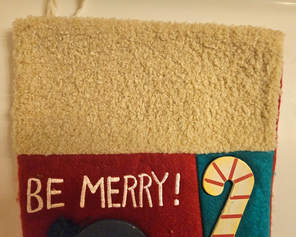 Be Merry Wood Ornament Christmas Stocking