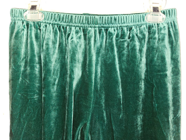 Women’s Large PARTNERS Green Velour Elastic Waist Pull On Pants Soft Comfy Lounge