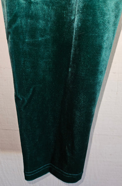 Women’s Large PARTNERS Green Velour Elastic Waist Pull On Pants Soft Comfy Lounge