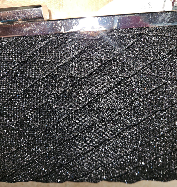 Brand New LULU TOWNSEND Black Sparkle Clutch Purse Evening Bag Formal Elegant