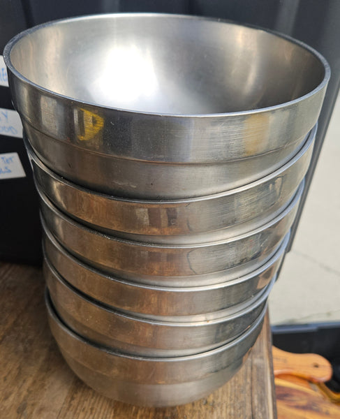Set of 6 Stainless Steel 7" Bowls