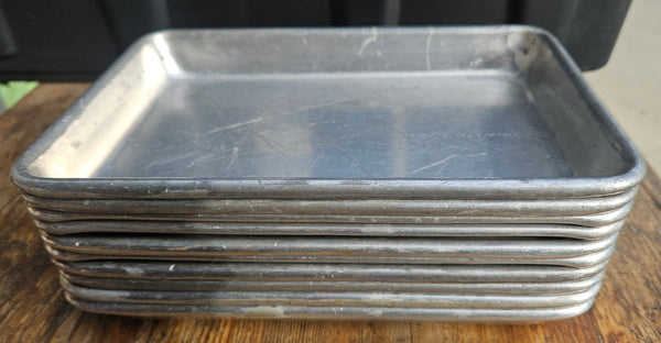 Set of 10 Stainless Steel Rectangular Trays