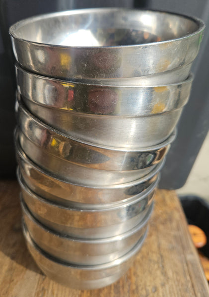 Set of 7 Stainless Steel 4.75" Bowls