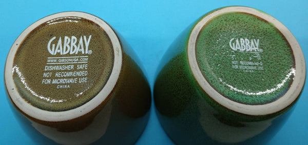 Set Of 2 Gabbay Green Brown Lidded Stoneware Jars Kitchen Storage Decor Accents