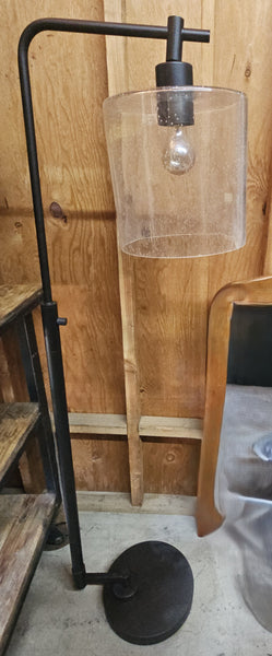 Unique Pipe Style Glass Bubble Shade Floor Lamp