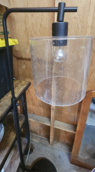 Unique Pipe Style Glass Bubble Shade Floor Lamp