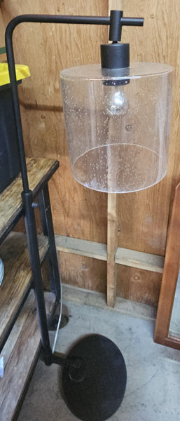 Unique Pipe Style Glass Bubble Shade Floor Lamp