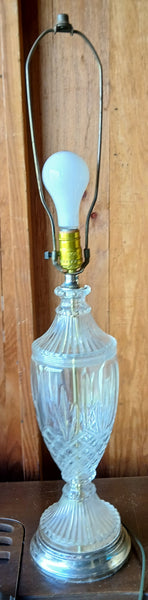 Vintage cut glass table lamp with shade classic lighting home decor elegant accent