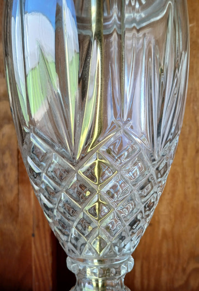 Vintage cut glass table lamp with shade classic lighting home decor elegant accent