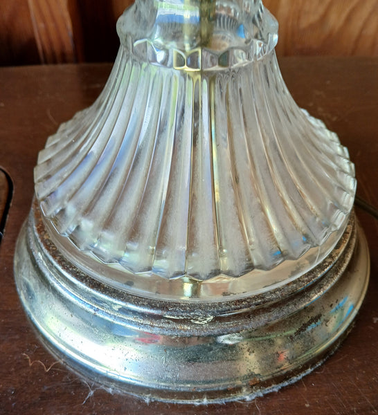 Vintage cut glass table lamp with shade classic lighting home decor elegant accent