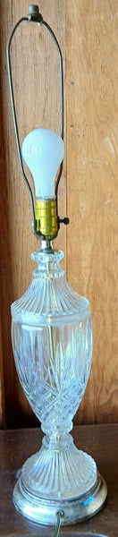 Vintage cut glass table lamp with shade classic lighting home decor elegant accent