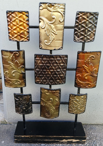 Bronze gold natural tone abstract metal table top decor display modern home accent