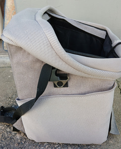 BARKBAY gray pet backpack carrier for small dogs cats travel hiking outdoor use