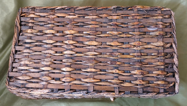 Set of 2 Dark Brown Baskets with Cutout Handles for Shelves, Pantry, Entryway Use