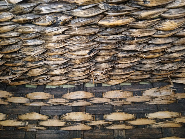 Set of 2 Dark Brown Baskets with Cutout Handles for Shelves, Pantry, Entryway Use