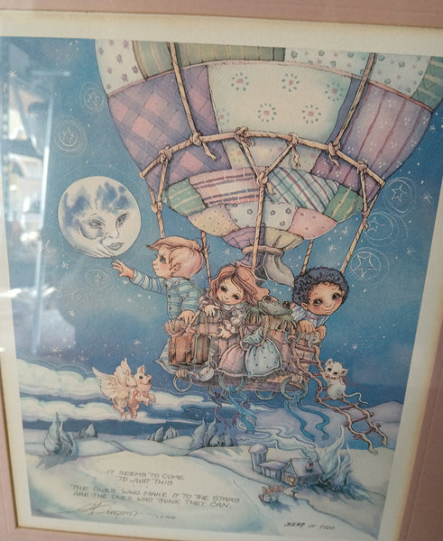 Jody Bergsma Signed Numbered Framed Hot Air Balloon Artwork 3279 of 7500 Print