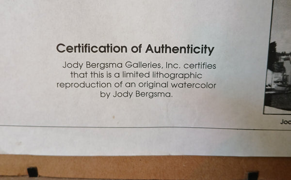 Jody Bergsma Signed Numbered Framed Hot Air Balloon Artwork 3279 of 7500 Print