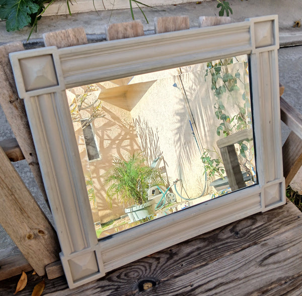 Gray Painted Wainscot Rectangular Wall Mirror Entryway Bathroom Hall Accent