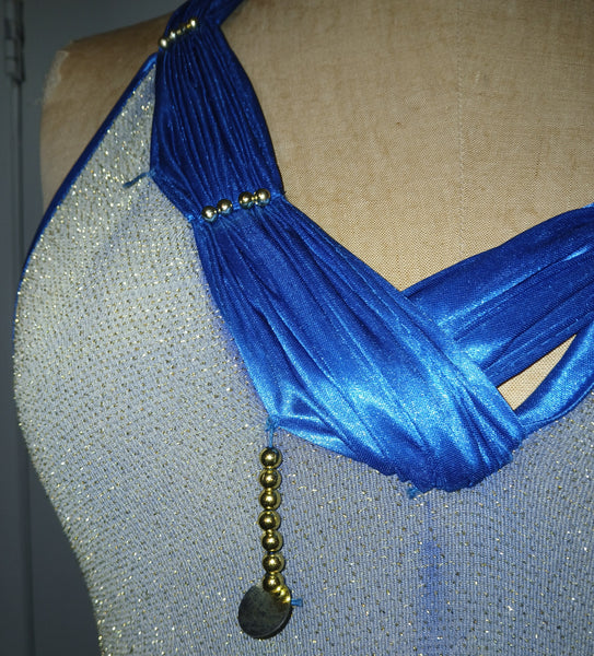 Blue Vintage Netted Sequence Dress (Has flaws)