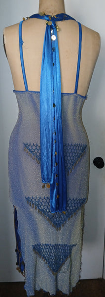 Blue Vintage Netted Sequence Dress (Has flaws)