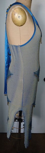 Blue Vintage Netted Sequence Dress (Has flaws)