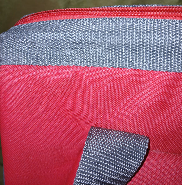 Red & Gray Cooler Picnic Bag w/ Dining Accessories