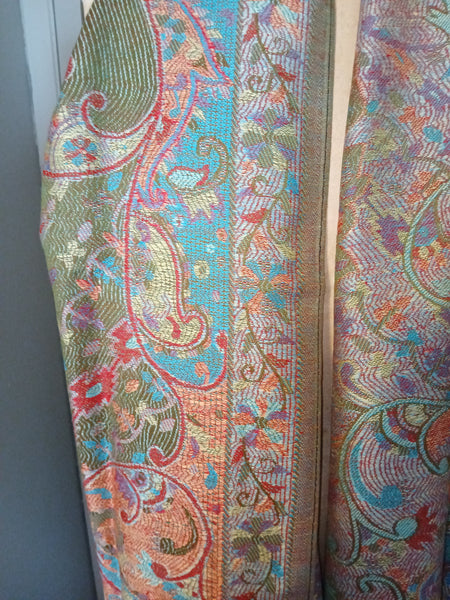 Multi-color Shimmery Paisley Shawl w/ Fringe